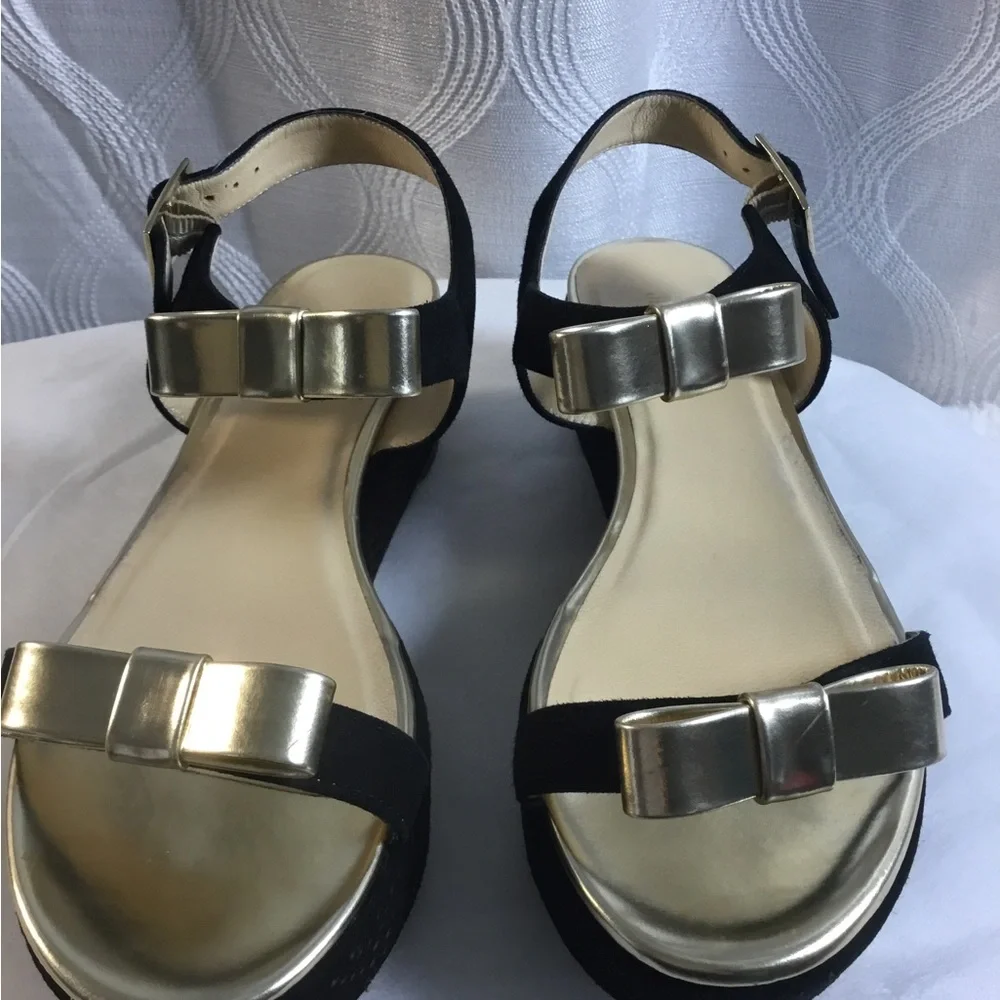 Jimmy Choo Women's Black & Gold Bow Sandals